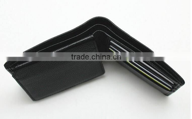 BOSHIHO litchi pattern leather rfid credit card wallet for men