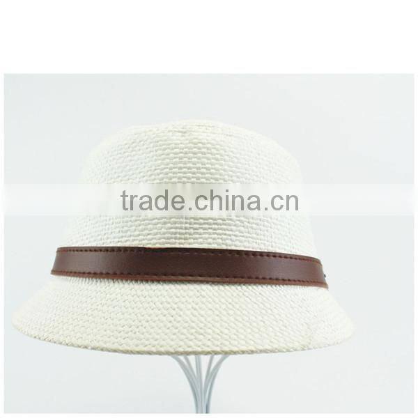 bottle cap with straw and an interior hat band