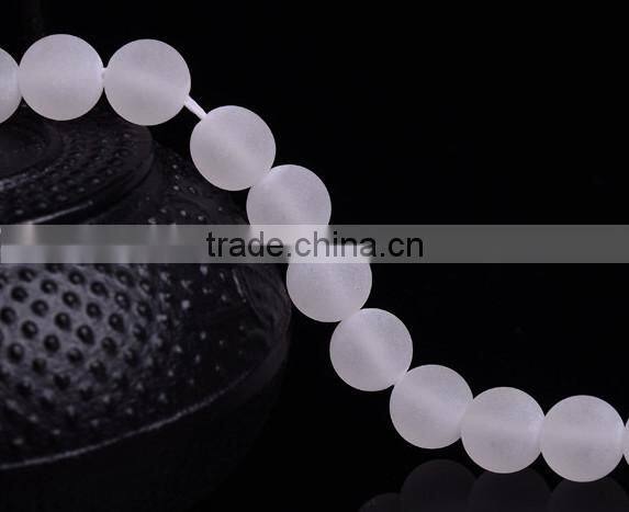 AAA Grade natural round clear quartz frosted beads 10mm