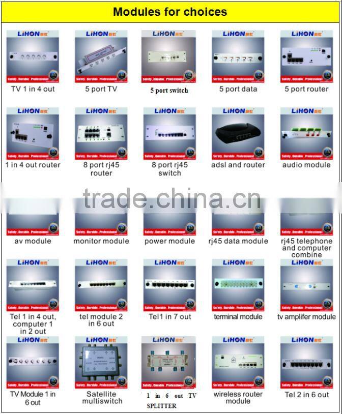multimedia information whole set box with 230*180*80mm size and three kinds of connect