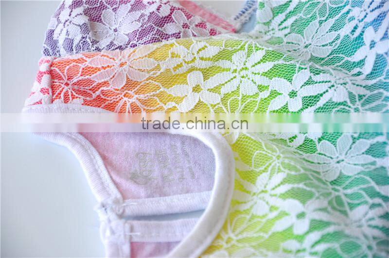 New arrival lace cotton dress colorful girls dress