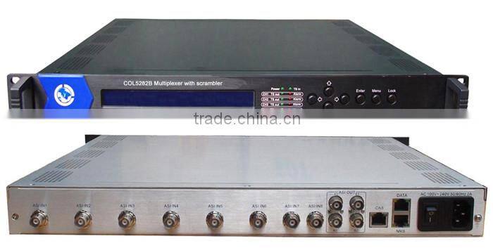 8 in 1 Multiplexer Digital tv scrambler with Up to 2-4 CAS