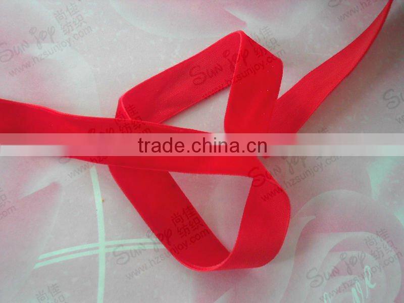 Woven edge red velvet ribbon wholesale