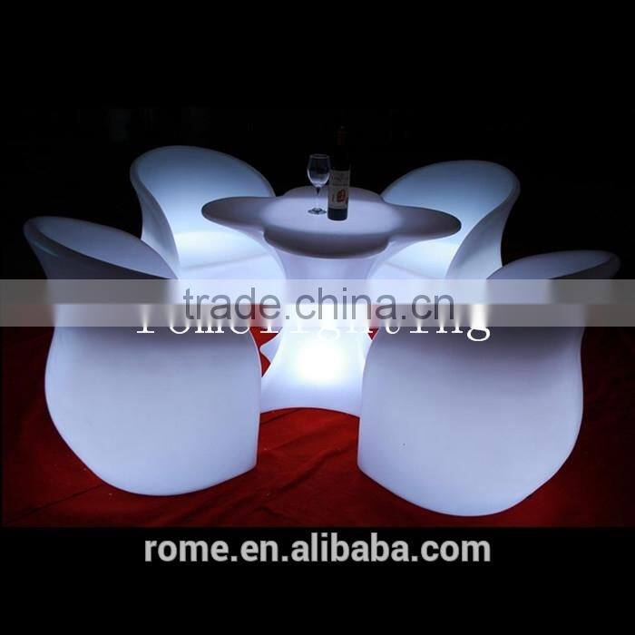 Rome led table durable colorful personality fashion bar furniture plum flower form the table/Natural Outdoor Bar Table