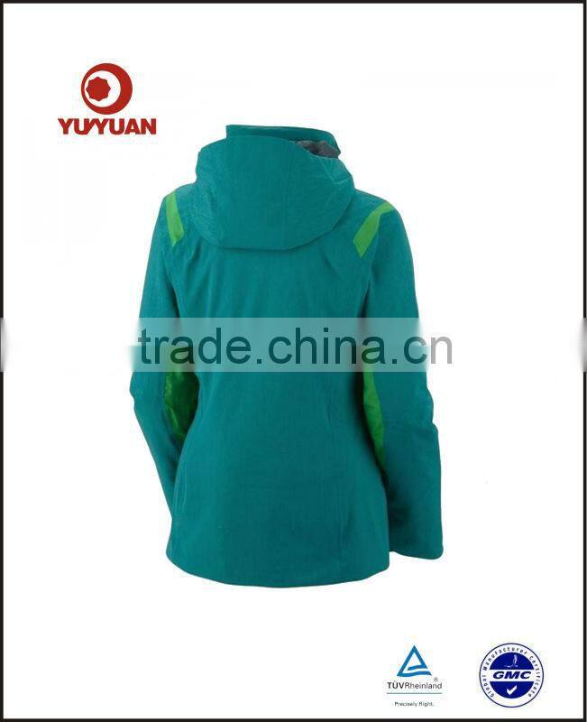 Slim fit customized breathable nylon hooded ski wear for women