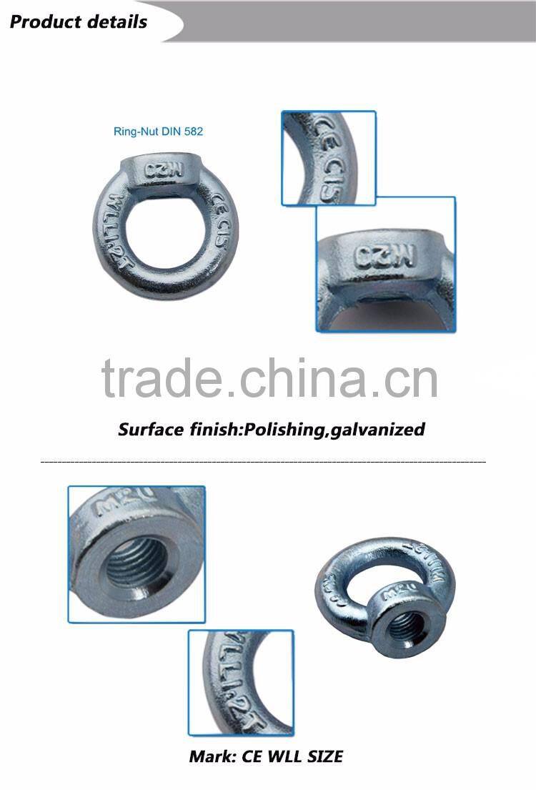 Drop forged steel DIN 582 Lifting Eye Nuts