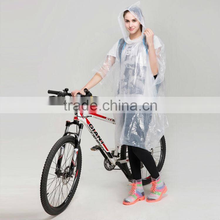 Best selling new design disposable PE rain poncho for girls