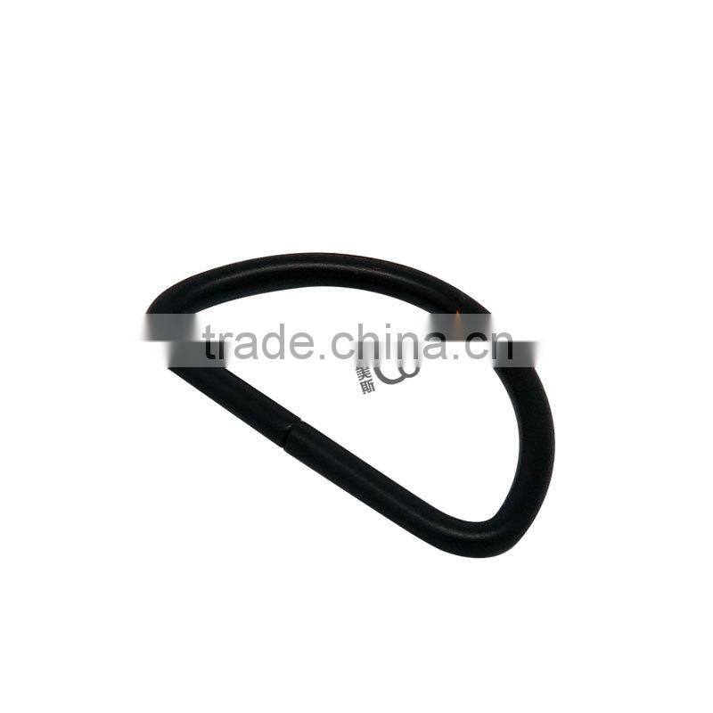 Black handbag open metal d ring