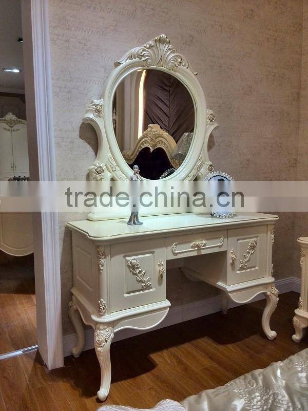 3 Drawers Jewelry Wood Mirrored Dresser Cabinet Design