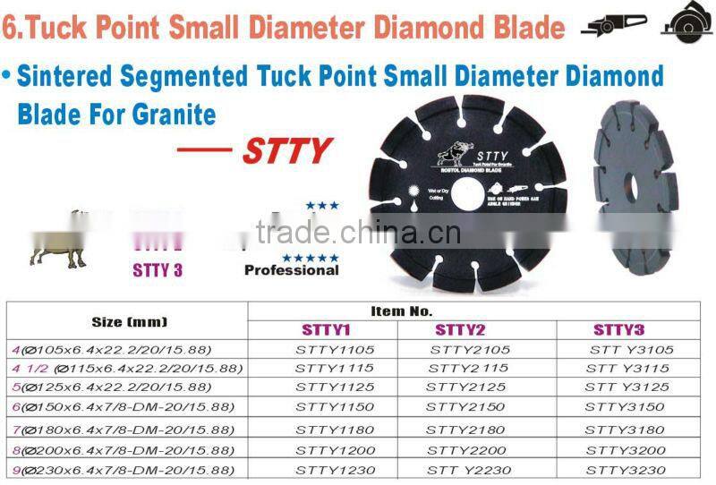 (STTY)Sintered segmented tuck point small diameter Diamond blade for granite--STTY-sunny