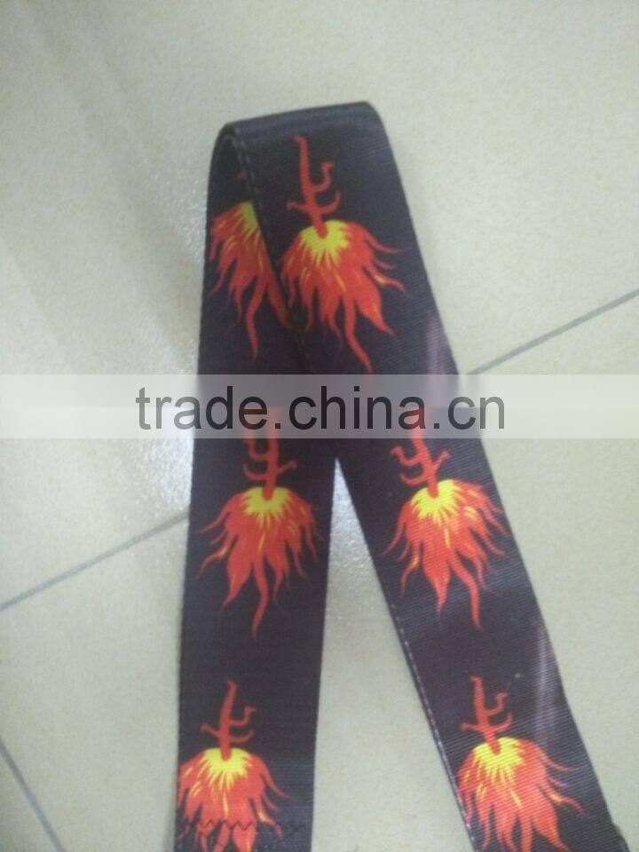 SGS 50*2mm heat transfer flame ukulel belt / guitar strap