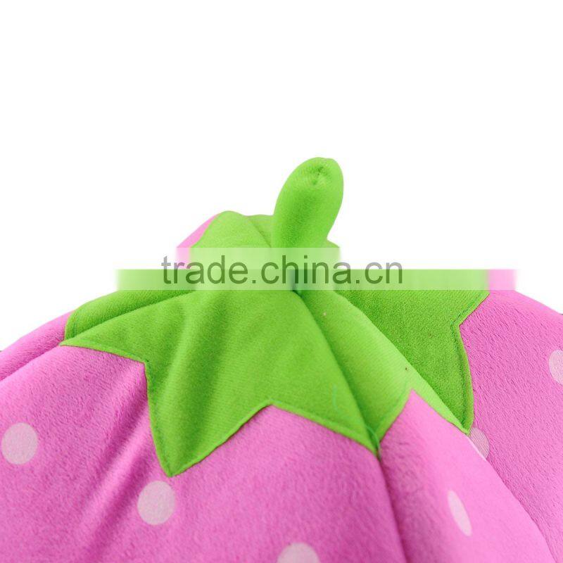 Pink Foldable Sponge Pet Dog Cat House Tent Bed Strawberry Shape Warm Kennel M