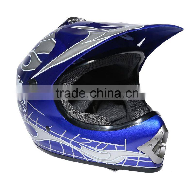 Youth Blue Skull for Dirt Bike for ATV Motocross Quads Helemt Goggles+Gloves S M L