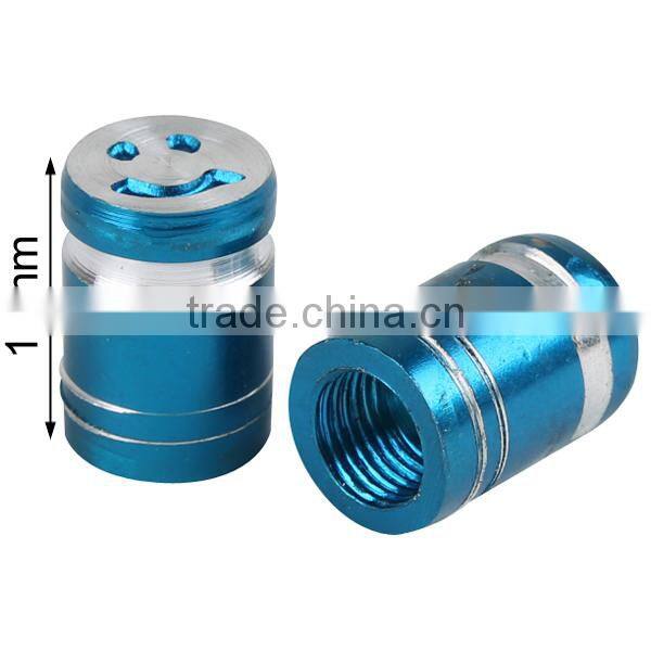 Universal Aluminum smile 2X smile blue Motorcycle Tyre Tire Valve Stem Caps NEW