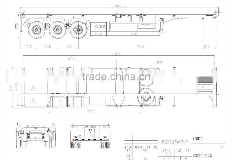 Tri-axle Skeleton Container Tipper Semi Trailer