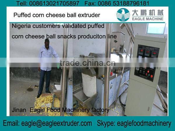 Jinan Eagle cereals corn rice puff snacks food types cheese ball sticks and cheetos twin screw extruder machine