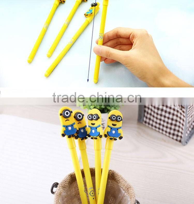 promotional wholesale cheap funny school office stationery mini cartoon plastic minions roller ball point pen