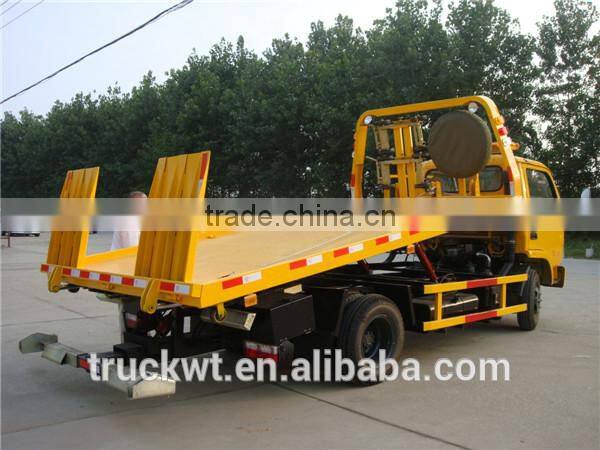 small dongfeng 4x2 5 ton slid flatbed recovery truck
