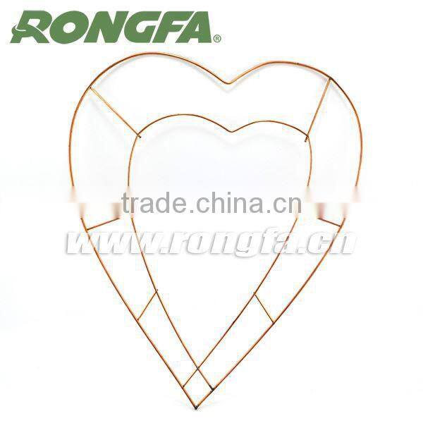 decorating flowers double ring heart shape metal wire frames