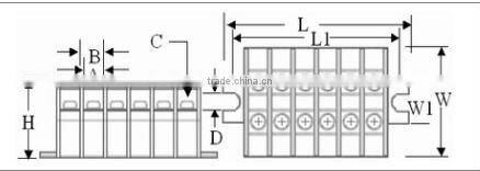TA-060 M6 Screw 600V 60A Weidmuller Terminal Block Connector