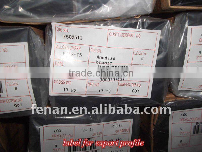 Fenan anodized profile aluminum angle extrusion