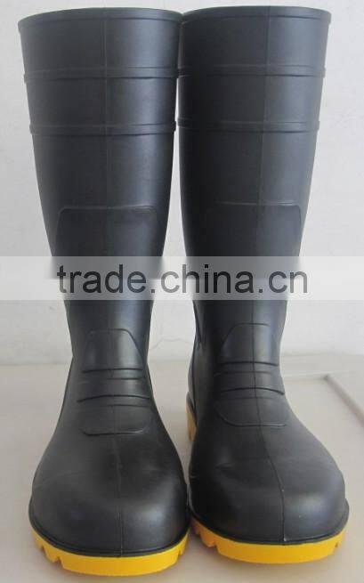 Newest steel toe steel plate anti-slip PVC Mining safety boots