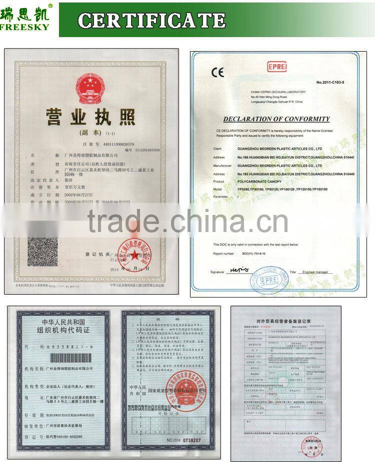 Guangzhou BEGREEN polycarbonate conservatory roof, polycarbonate sheeting for greenhouses, clear plastic sheets