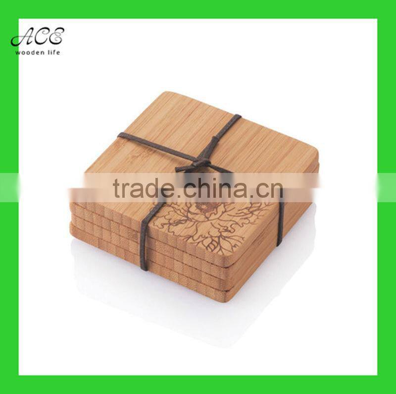 Custom bambu coasters A set of four bambu coasters Laser engraved bambu coasters