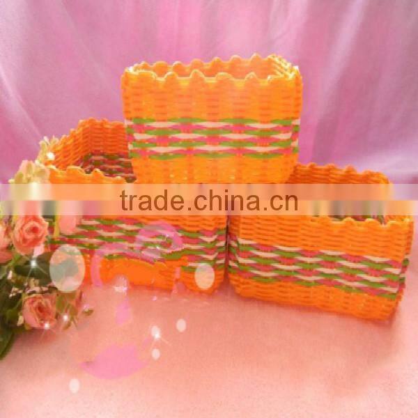 2014 Multifunctional PVC small plastic storage baskets with 100%handmade