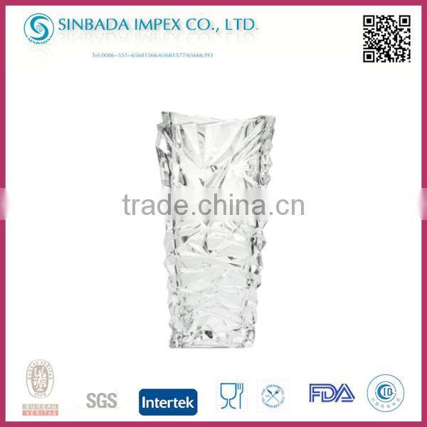 New arrived rhombic glass flower vase with SGS certification