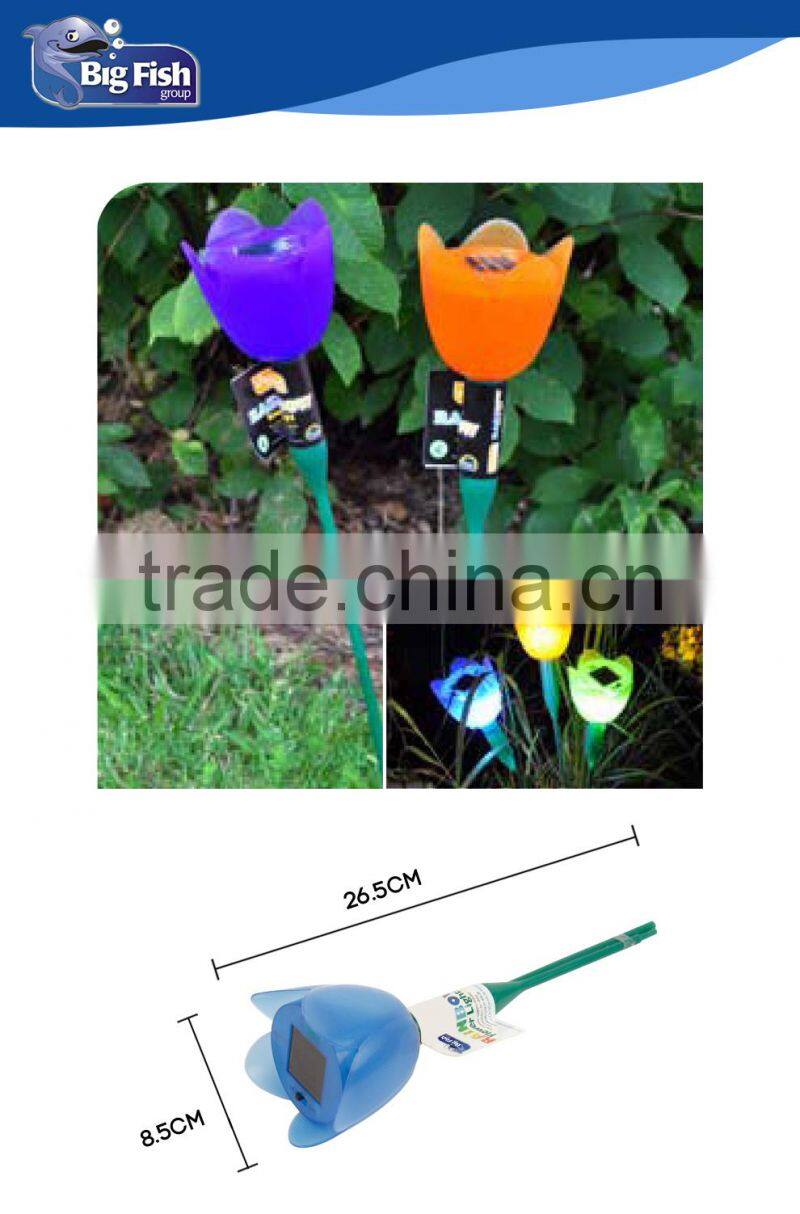 Plastic rainbow flower tulip solar garden Light Post SOLAR STAKE LAWN LIGHT plastic solar garden light