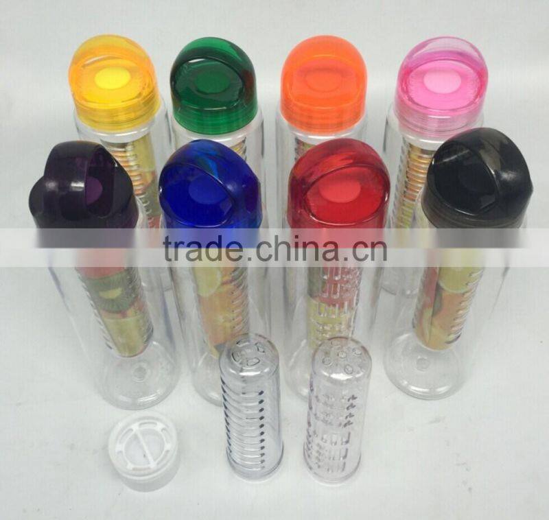 2015 new products of 680ml BPA free tritan infuser drink bottle/fruit infuser drink bottle/ tritan fruit infuser water bottle