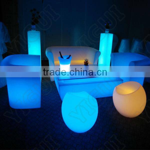 Plastic Modern full color Plastic LED Lighted Bar Sofa for nightclub