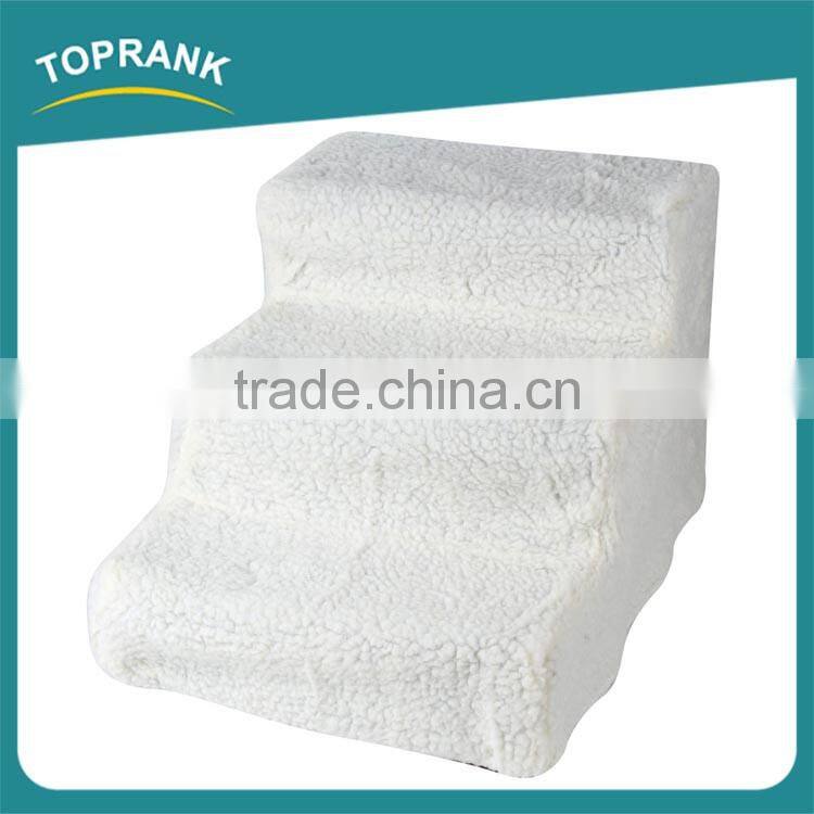 Hot sale easy move lightweight soft fleece cover portable pet dog stairs for beds