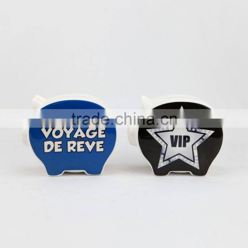 Ceramic Piggy Bank with VIP Icon,VOYAGE DE REVE Icons Piggy Bank Piggy Bank Icon