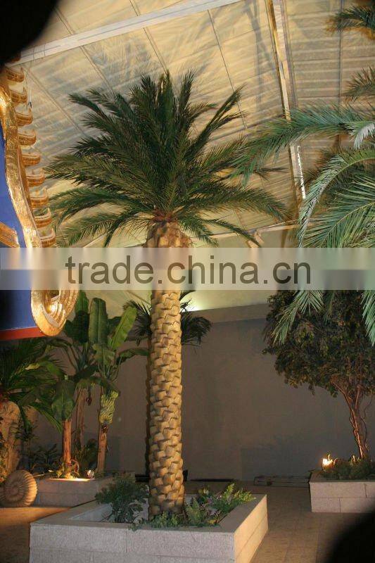 Indoor Landscape With Artificial Canary Palm Trees Artificial Plants