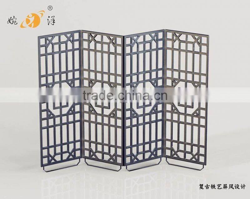 Simple stylish bedroom hollow folding personality metal screen