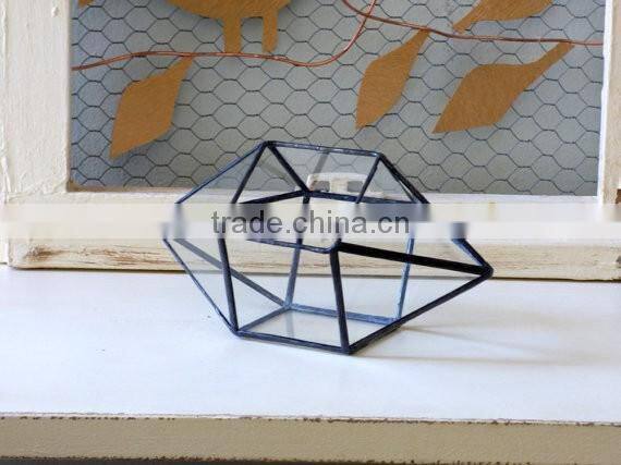 Wholesale hot sale clear geometric glass terrarium