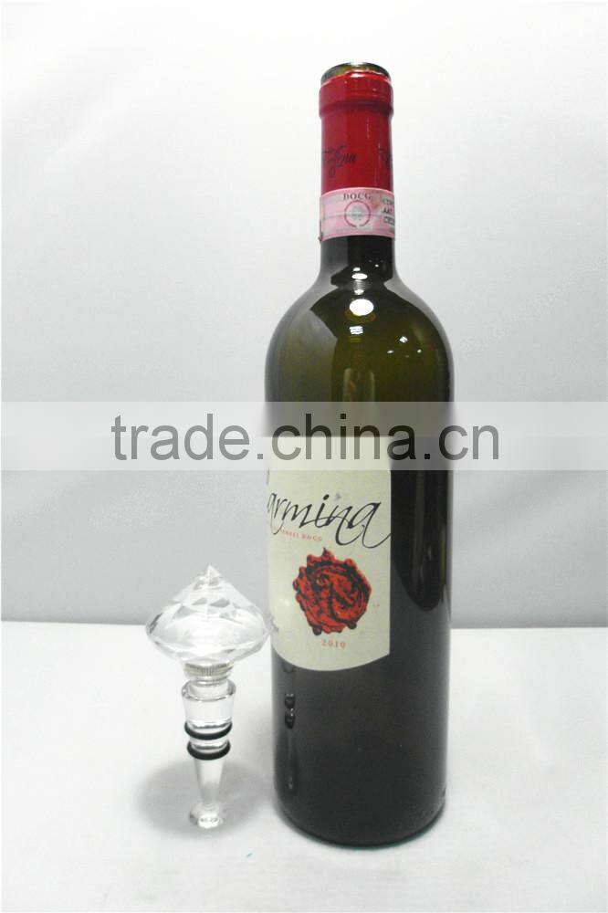 LED plastic clear crystal manufacture diamond wine bottle stopper