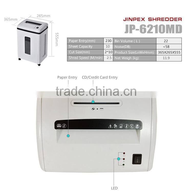 JP-6210MD home /office paper shredder for best sale GS/CE A4