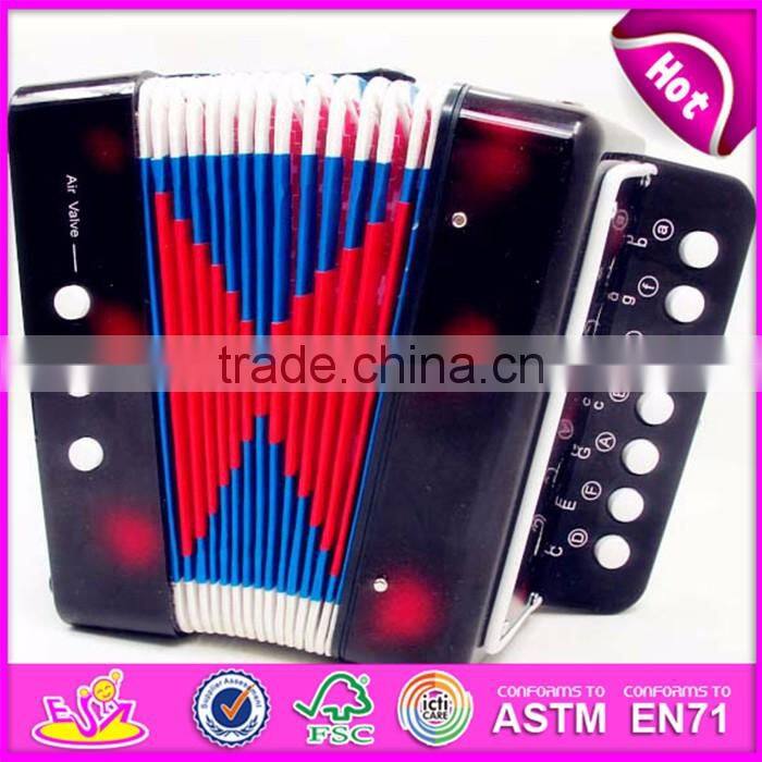 Hot selling kids toy wooden musical button accordion W07K006C
