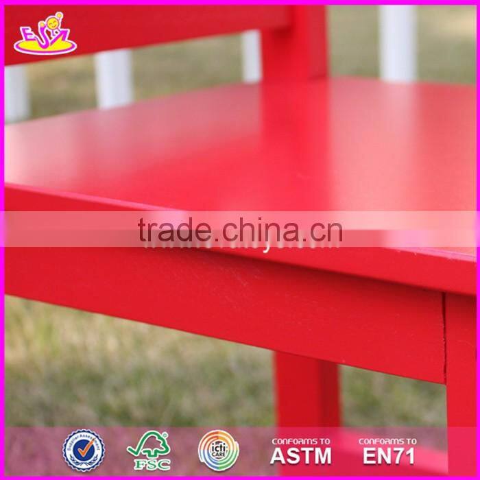 2017 New design nursery school colorful wooden kids table and chair set W08G223