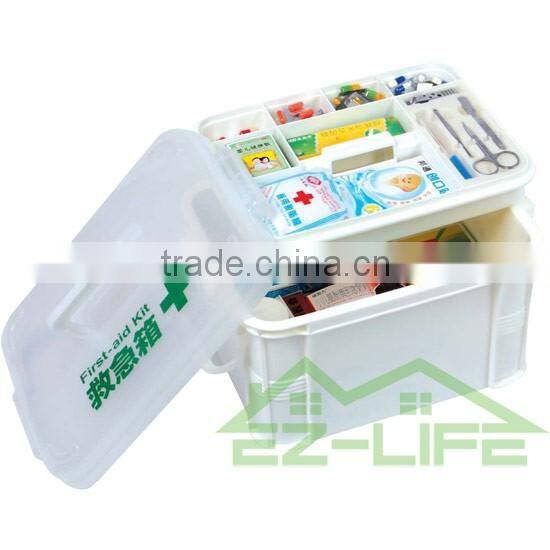 2016 hot sale plastic new design home colorful thicken stack-able first aid kit medical hard empty packaging storage box