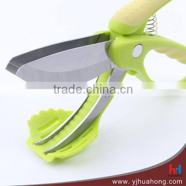 High quality mutifunction salad kitchen scissors with soft grip handle