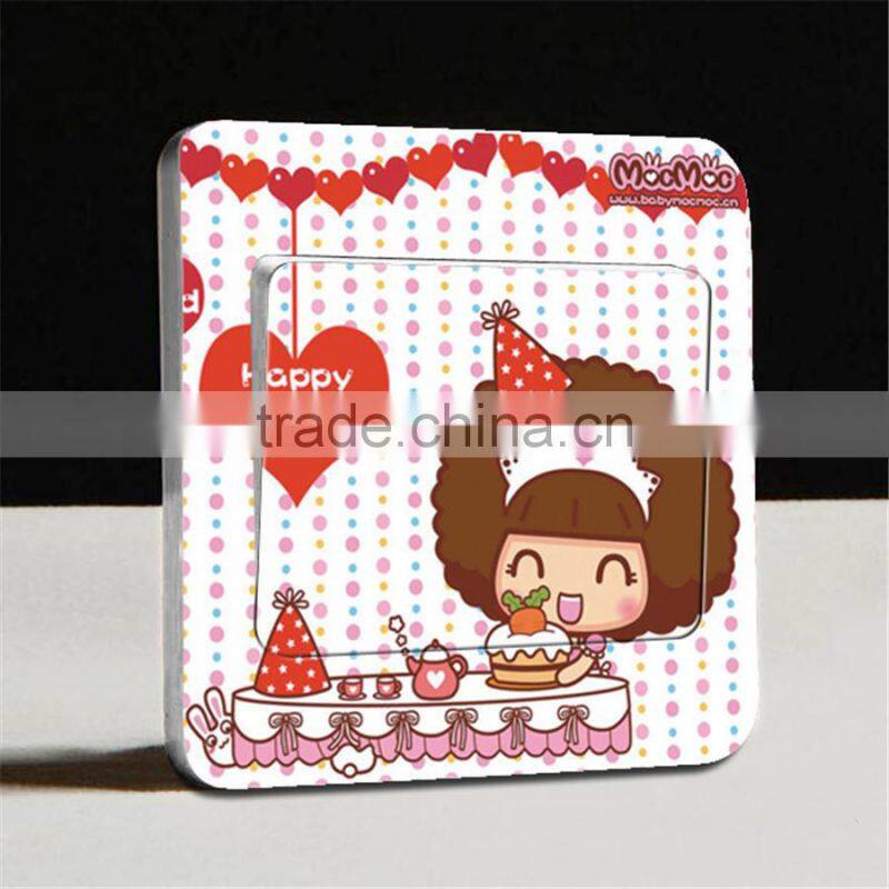 Fashion decorative wall sticker , waterproof bedroom switch stick