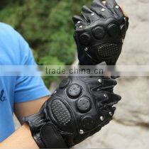 Tactical Leather gloves half finger black