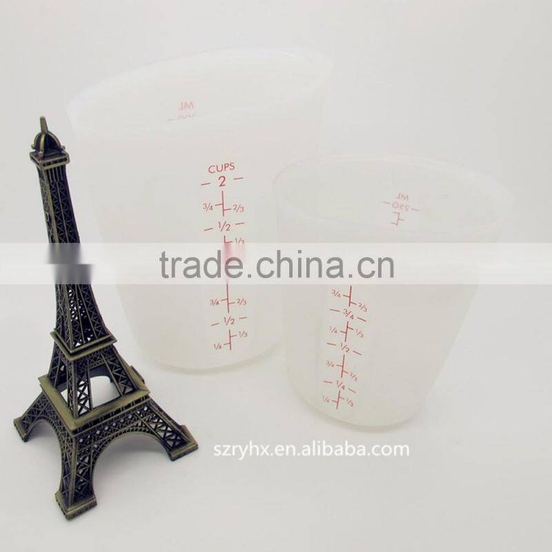 Nice Collapsible Silicone Measure Cups, Heart Shape Baking Cups, Measure Cup 500ml