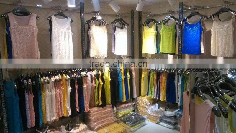 High quality elegant ladies' sleeveless three layers of tie dye tassel dress