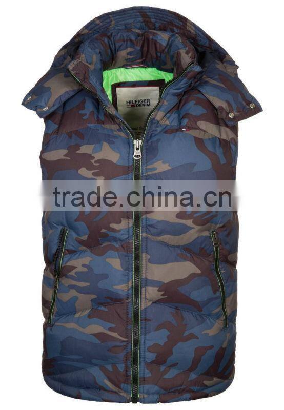 ALIKE 2014 new design men's camo cotton fill waistcaot /camo waistcoat