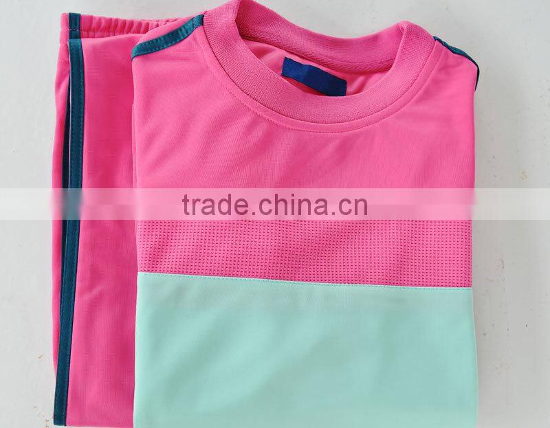 hot sales new style Bright color of sports wear set with round neck PROFESSIONAL MANUFACTURER